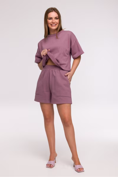 Szorty Damskie Model B295 Wrzos - BeWear — zdjęcie 2