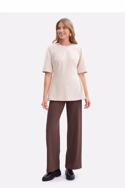 Bluzka Model B305 Piasek - BeWear — zdjęcie 2