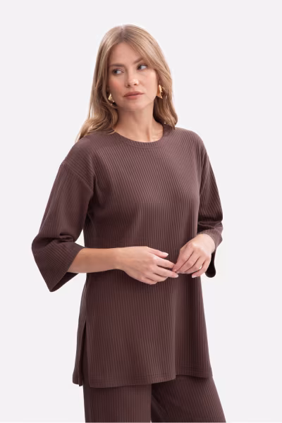 Bluzka Model B301 Brown - BeWear — zdjęcie 1