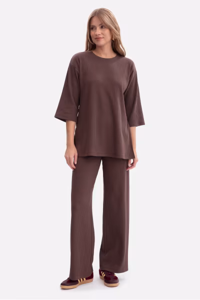 Bluzka Model B301 Brown - BeWear — zdjęcie 2