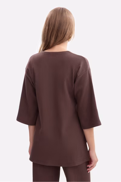 Bluzka Model B301 Brown - BeWear — zdjęcie 3