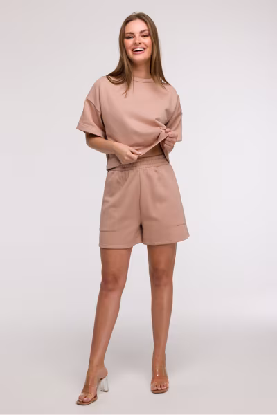 Szorty Damskie Model B295 Mocca - BeWear — zdjęcie 2