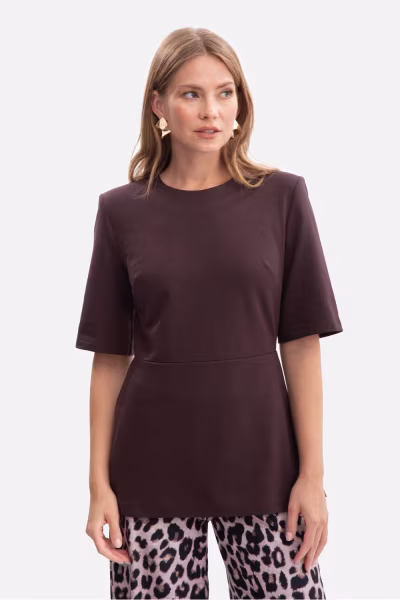 Bluzka Model B305 Gorzka Czekolada - BeWear — zdjęcie 1
