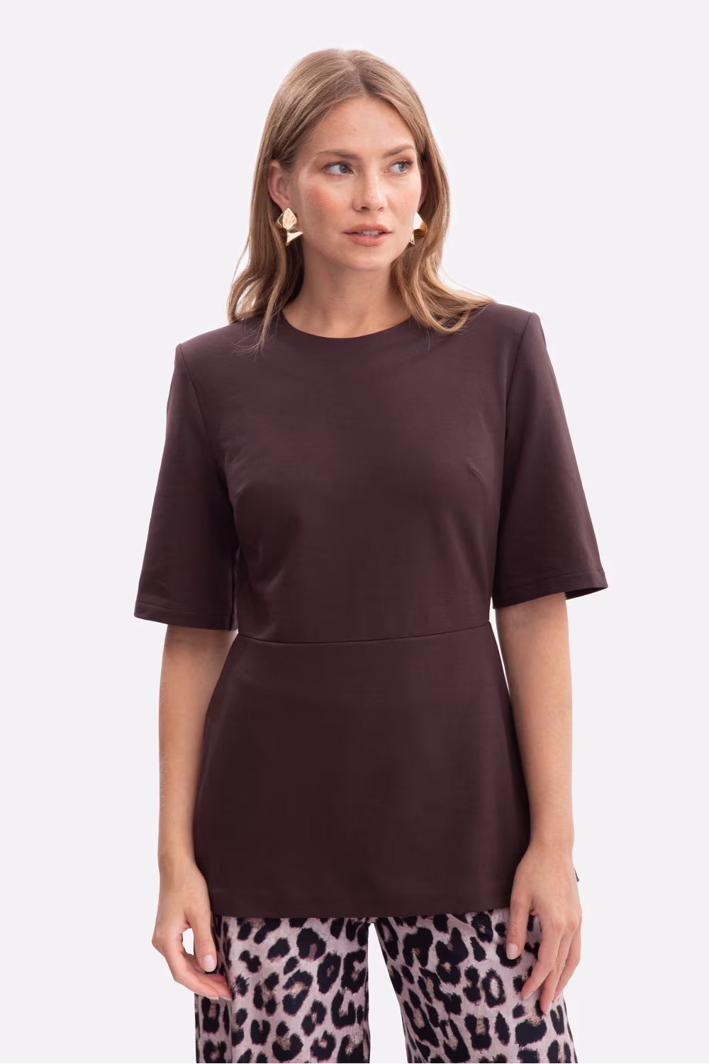 Bluzka Model B305 Gorzka Czekolada - BeWear