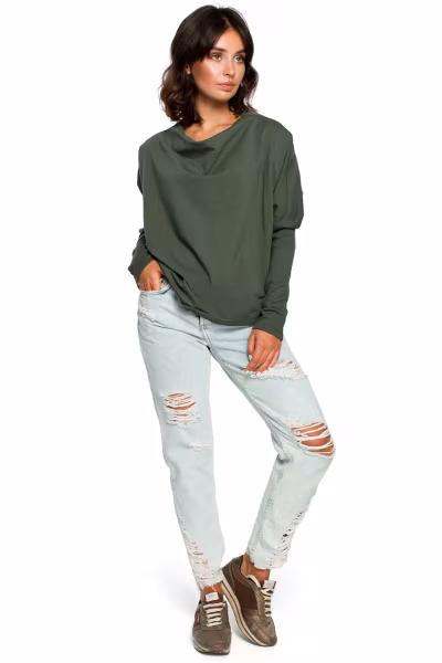 Bluza Damska Model B094 Green - BeWear — zdjęcie 2