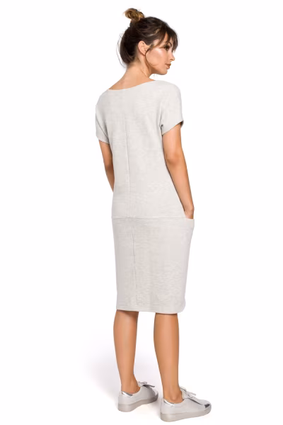 Sukienka Model B050 Popiel - BeWear — zdjęcie 2