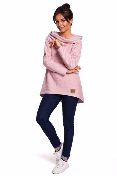 Bluza Damska Model B131 Powder Pink - BeWear — zdjęcie 2