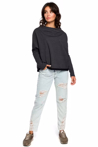Bluza Damska Model B094 Grafit - BeWear — zdjęcie 2