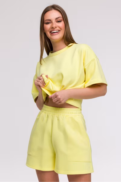 Szorty Damskie Model B295 Cytryna - BeWear — zdjęcie 1