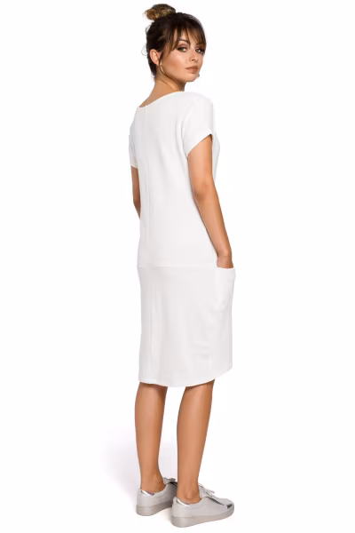 Sukienka Model B050 Ecru - BeWear — zdjęcie 2