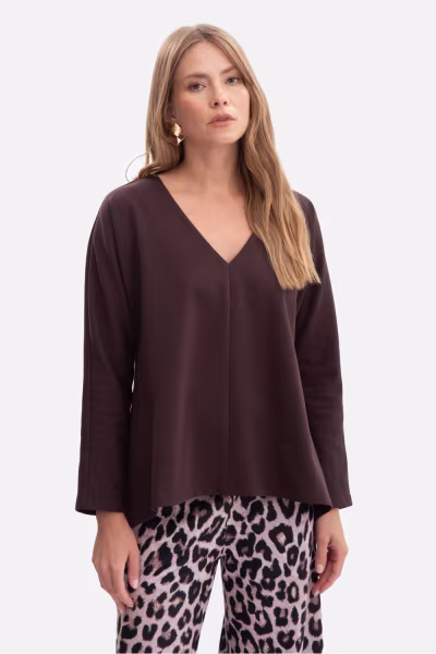Bluzka Model B304 Gorzka Czekolada - BeWear — zdjęcie 1