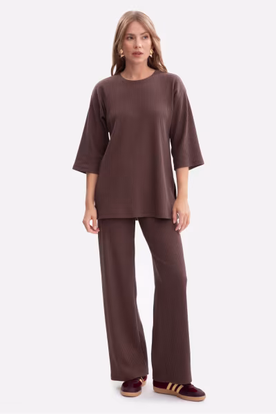 Spodnie Damskie Model B300 Brown - BeWear — zdjęcie 2
