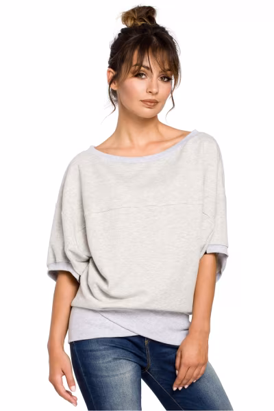 Bluza Damska Model B048 Popiel - BeWear — zdjęcie 1