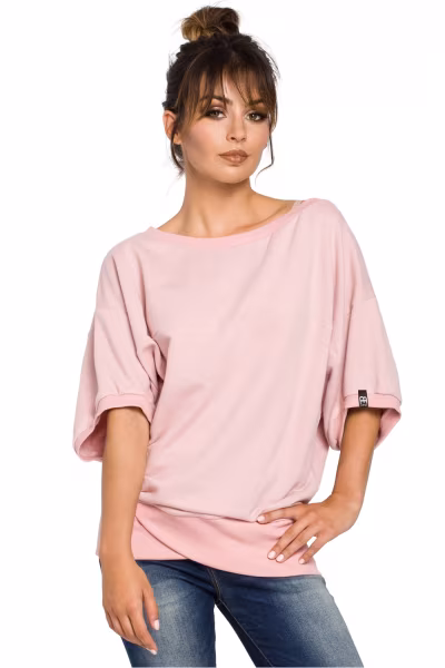 Bluza Damska Model B048 Powder Pink - BeWear — zdjęcie 1