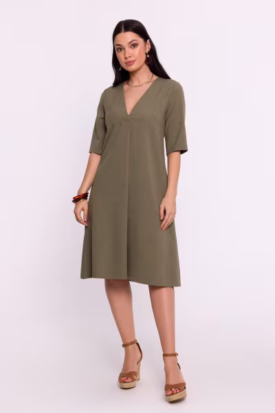 Sukienka Model B280 Oliwka - BeWear — zdjęcie 2