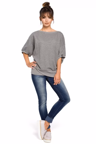 Bluza Damska Model B048 Grey - BeWear — zdjęcie 2