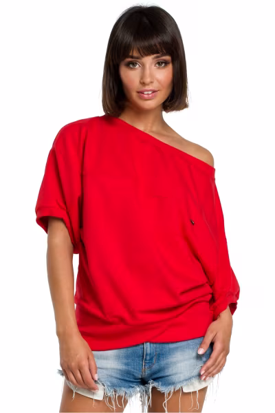 Bluza Damska Model B079 Red - BeWear — zdjęcie 1