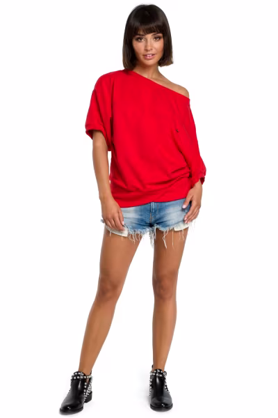 Bluza Damska Model B079 Red - BeWear — zdjęcie 2