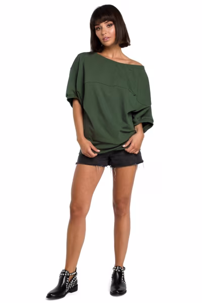 Bluza Damska Model B079 Green - BeWear — zdjęcie 2