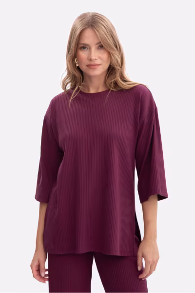Bluzka Model B301 Śliwka - BeWear — zdjęcie 1