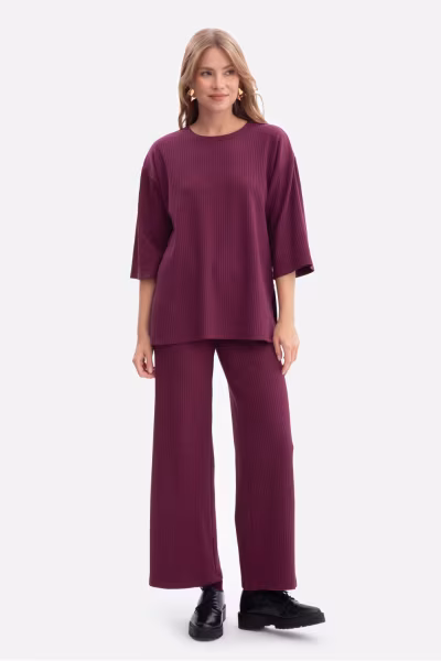 Bluzka Model B301 Śliwka - BeWear — zdjęcie 2