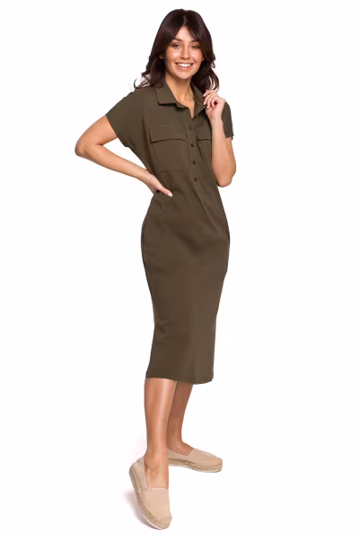 Sukienka Model B222 Khaki - BeWear — zdjęcie 1
