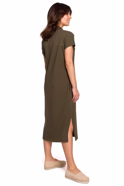 Sukienka Model B222 Khaki - BeWear — zdjęcie 2