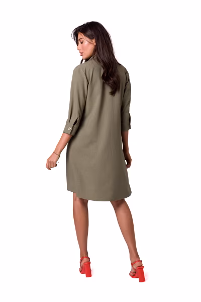 Sukienka Model B257 Oliwka - BeWear — zdjęcie 2