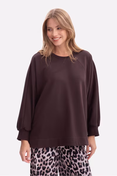 Bluza Damska Model B306 Gorzka Czekolada - BeWear — zdjęcie 1