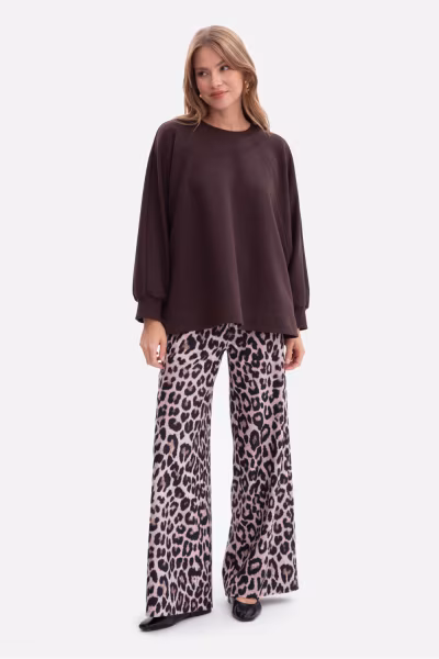 Bluza Damska Model B306 Gorzka Czekolada - BeWear — zdjęcie 2