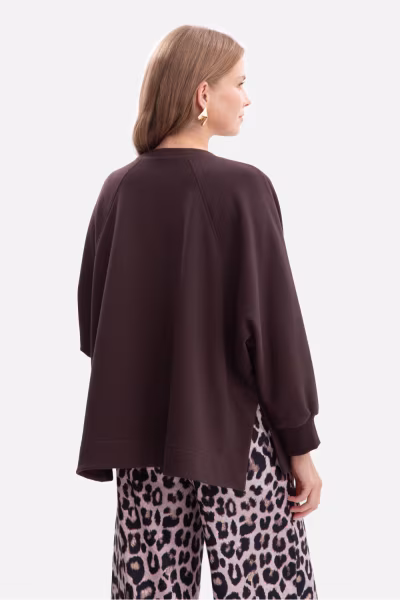 Bluza Damska Model B306 Gorzka Czekolada - BeWear — zdjęcie 3
