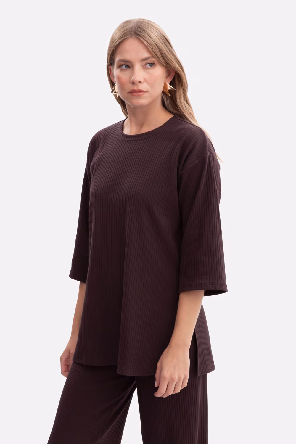 Bluzka Model B301 Gorzka Czekolada - BeWear