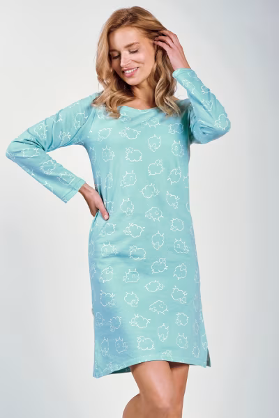 Koszulka nocna Koszula Nocna Model Abi 3218 Mint - Taro — zdjęcie 1