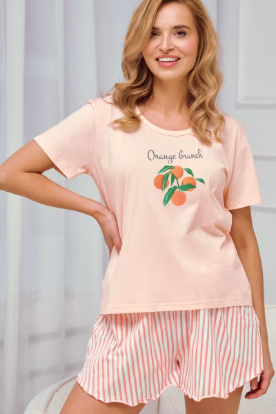 Piżama Damska Model Darcie 3322 Morela - Taro — zdjęcie 2
