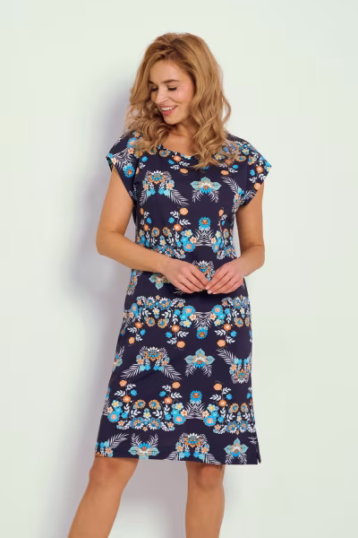 Koszulka nocna Koszula Nocna Model Jodie 3330 Navy - Taro — zdjęcie 2