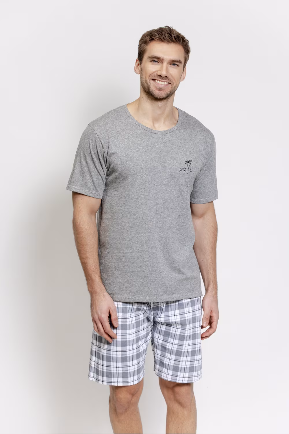 Piżama Męska Model Eliot 3583 Melange Grey - Taro