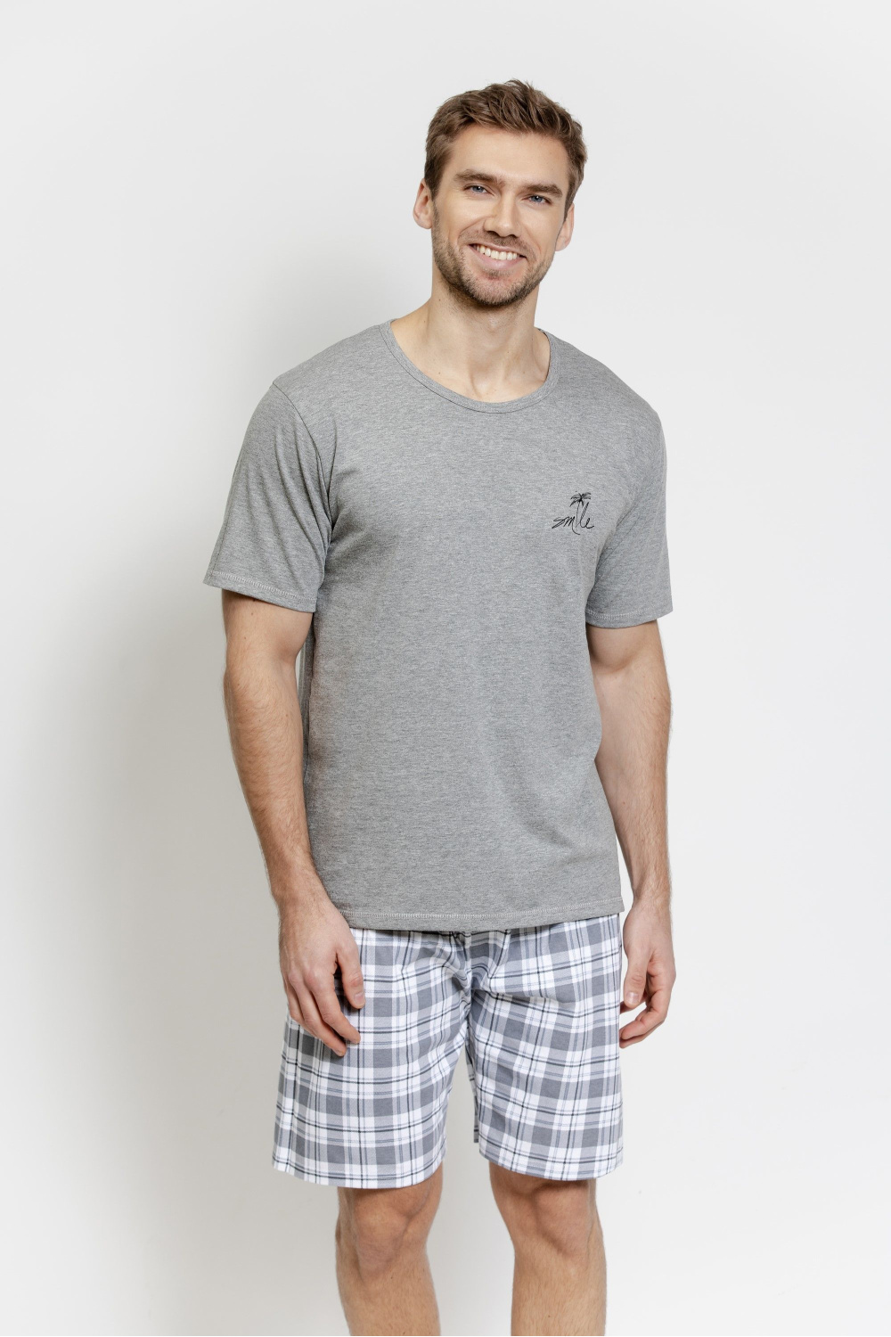 Piżama Męska Model Eliot 3583 Melange Grey - Taro