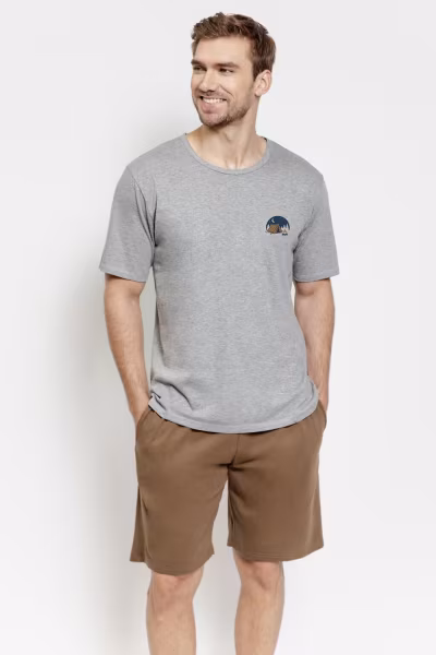 Piżama Męska Model Gabriel 3576 Melange Dark Grey - Taro — zdjęcie 1