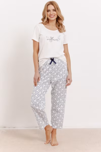 Piżama Damska Model Valerie 3417 Ecru - Taro — zdjęcie 2