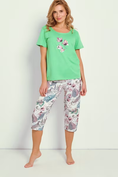 Piżama Damska Model Lia 3344 Green - Taro — zdjęcie 2