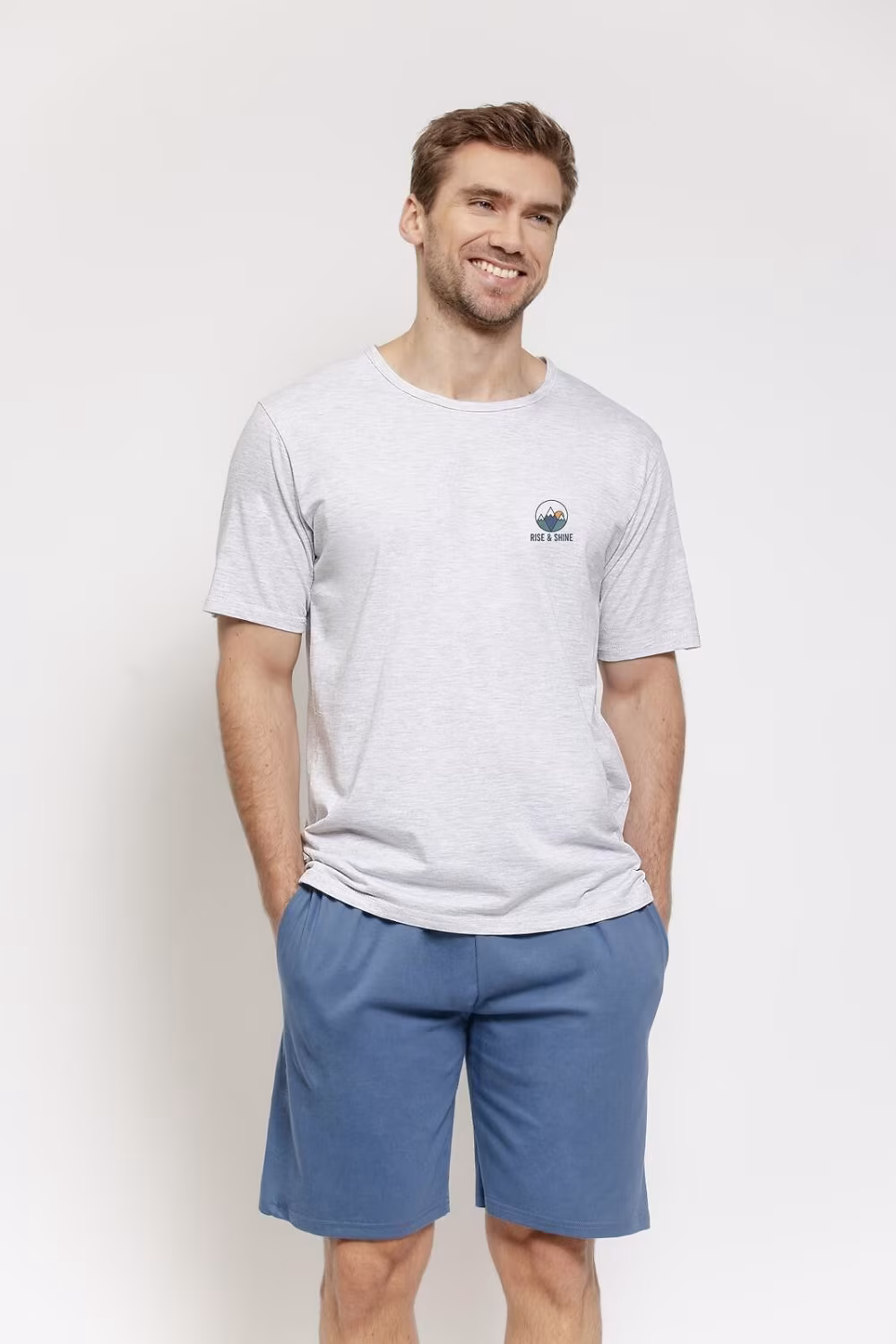 Piżama Męska Model Gabriel 3576 Grey Melange - Taro