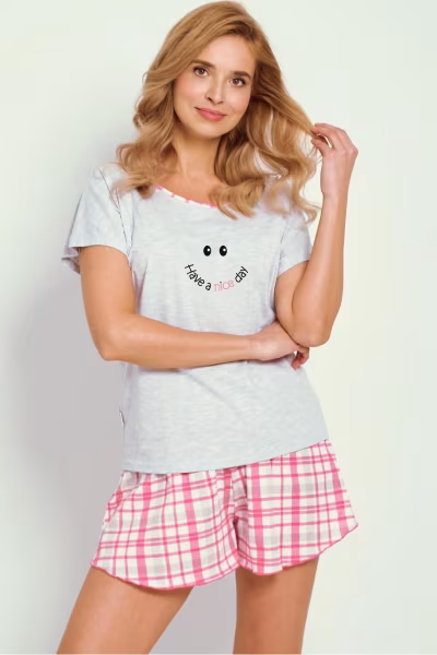 Piżama Damska Model Matilda 3352 Grey Melange - Taro — zdjęcie 1
