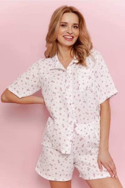 Piżama Damska Model Sindy 3422 Ecru - Taro — zdjęcie 1