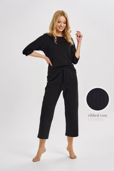 Piżama Damska Model Melania 3445 Black - Taro — zdjęcie 1