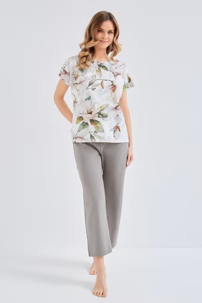 Piżama Damska Model Diana 3607 White - Taro — zdjęcie 1