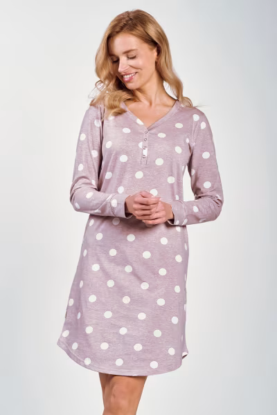 Koszulka nocna Koszula Nocna Model Libby 3215 Mocca - Taro — zdjęcie 2