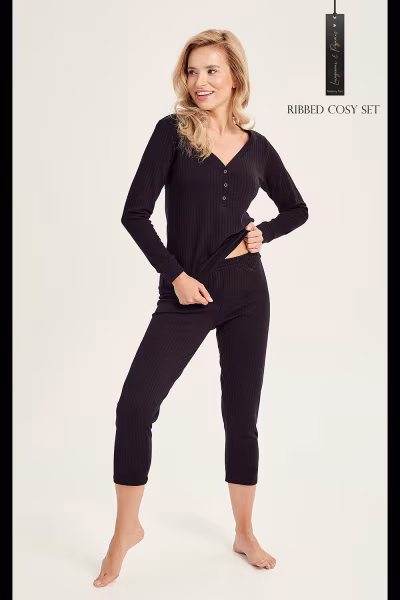 Piżama Damska Model Sisi 3003 kolor 01 Black - Taro — zdjęcie 1