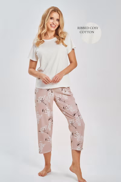 Piżama Damska Model Fiora 3539 Wanilia - Taro — zdjęcie 2