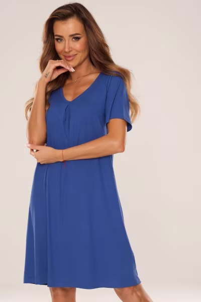 Koszulka nocna Koszula Nocna Model Dahlia 877 Jeans - De Lafense — zdjęcie 1