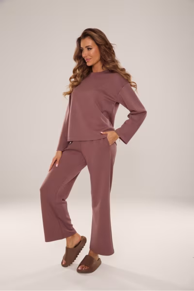 Spodnie Dres Damski Model Butter 886 Mocca - De Lafense — zdjęcie 3